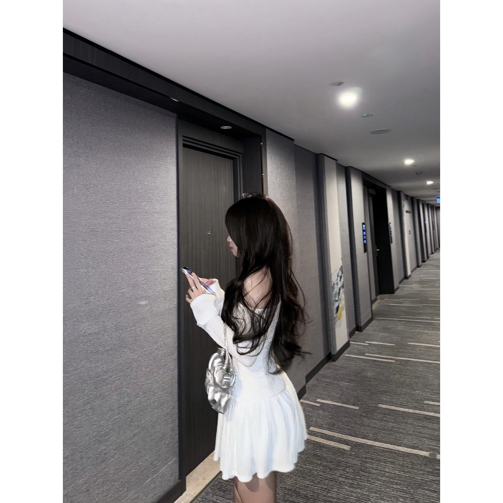 [ HÌNH THẬT ] Váy Trễ Vai LiLy Dress , White&Black , basic , hack dáng,