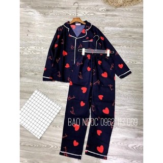 Bộ Pyjama lụa satin pha kẻ GC