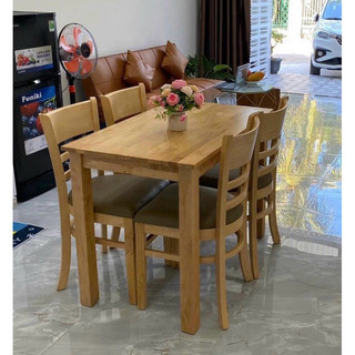 Bàn ăn 4 ghế gỗ cabin , bàn 4 ghế quán ăn , nhà hàng , căn hộ . Ship hoả tốc