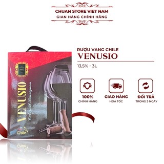 Rượu vang đỏ bịch Chile Venusio Cabernet Sauvignon 13,5% bịch 3 lít nhập khẩu chính hãng