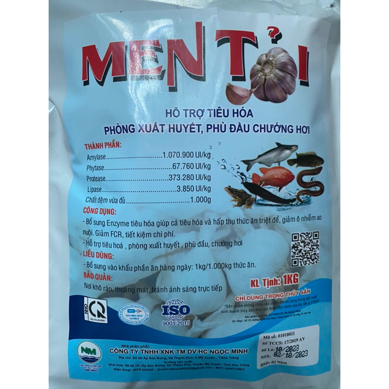 MEN TỎI 1kg cho cá ếch lươn