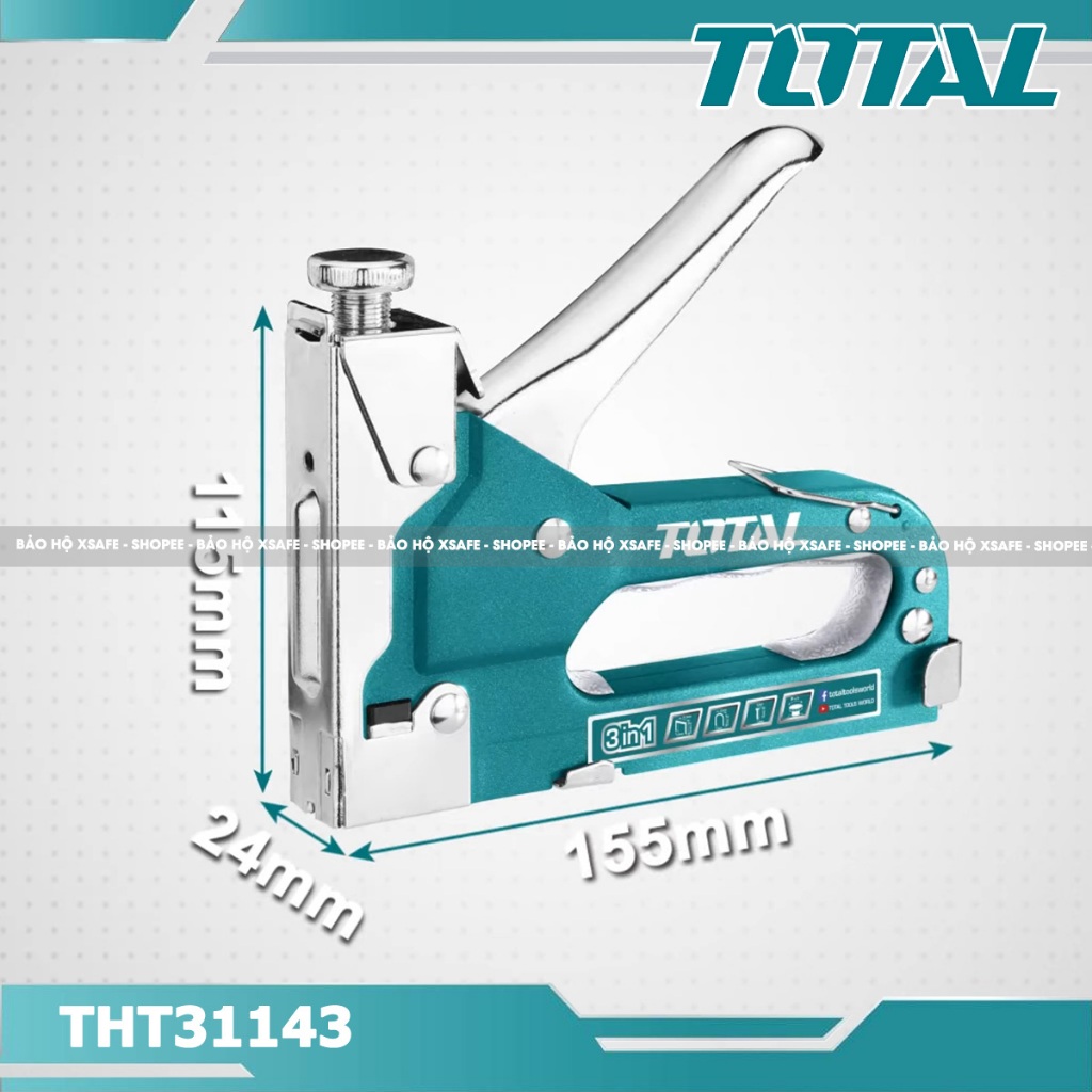 Kìm bấm đinh ghim đa năng 3 trong 1 TOTAL THT31143 Kềm bấm ghim điều chỉnh