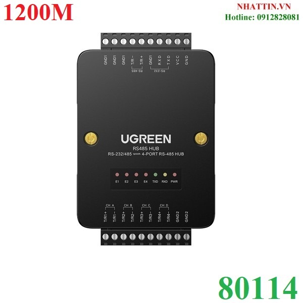 Bộ chia tín hiệu RS232/485 ra 4 cổng RS485 khoảng cách 1200M Ugreen 80114 cao cấp