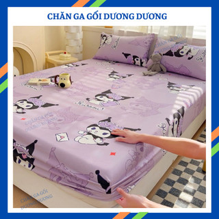 Set ga gối 3 món bo chun gồm 1 drap/ga disney trải giường và 2 vỏ gối họa tiết đáng yêu phòng ngủ duong2