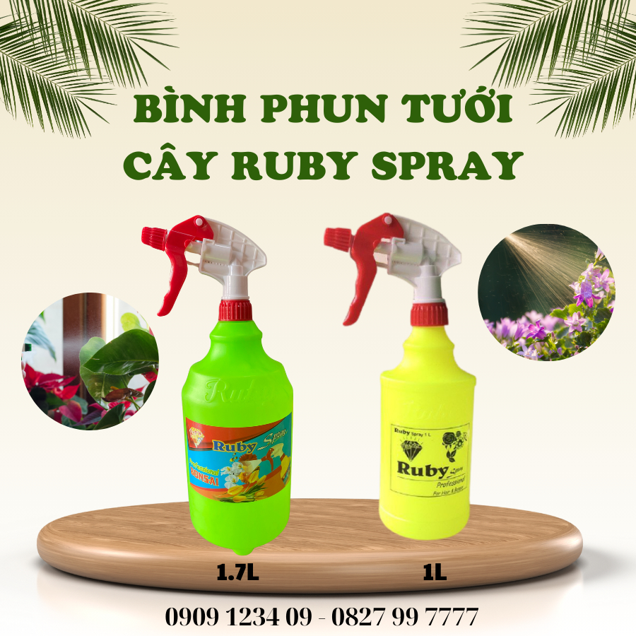 Bình xịt Ruby Spray (1Lít) dùng phun tưới cây hoa kiểng (Vườn Sài Gòn - Vuon Sai Gon)