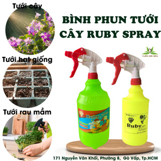 Bình xịt Ruby Spray (1Lít) dùng phun tưới cây hoa kiểng, giao màu ngẫu nhiên (Vườn Sài Gòn)
