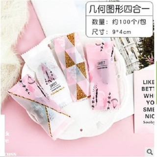 Túi đựng kẹo nougat 4x9cm Sweet hồng - 100 cái