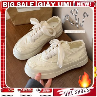 Giày Thể Thao Nữ OXOX Kiểu Thêu  Mới Buộc Dây Hot Đế Bằng Basic Vải Canvas bata thời trang đẹp