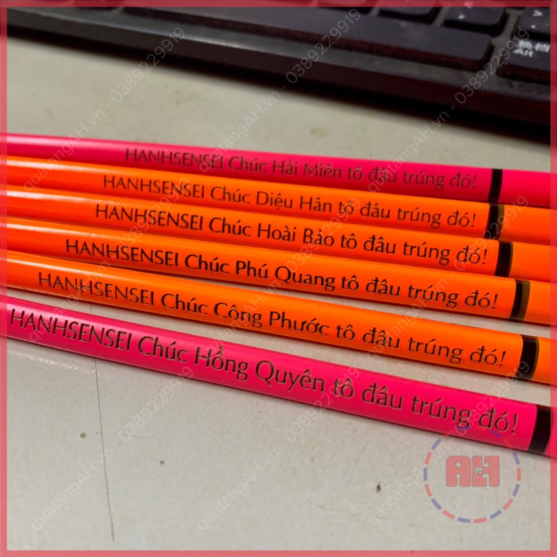 Bộ 5 bút chì 2B khắc tên theo yêu cầu, màu sắc trẻ trung, dùng cho học sinh, sinh viên, giáo viên