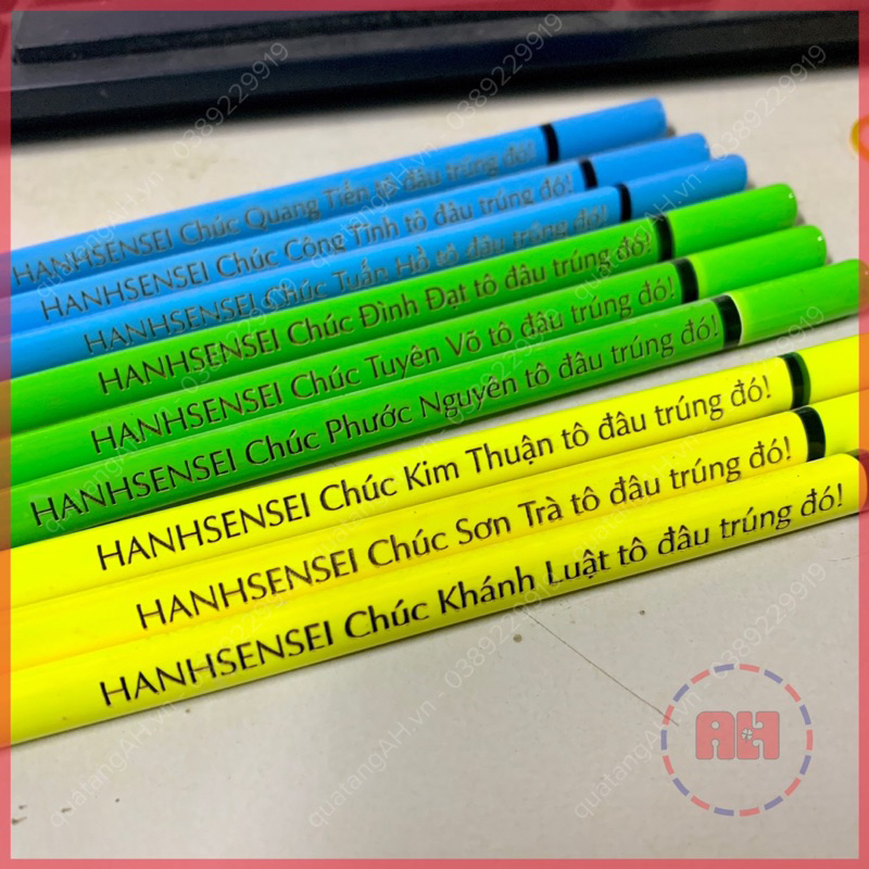 Bộ 5 bút chì 2B khắc tên theo yêu cầu, màu sắc trẻ trung, dùng cho học sinh, sinh viên, giáo viên