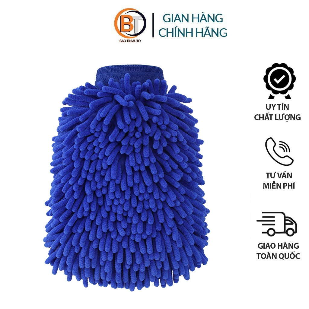 Găng tay rửa ô tô xe máy, bao tay rửa xe san hô làm bằng sợi microfiber mềm mịn tạo nhiều bọt bộ dụng cụ rửa xe