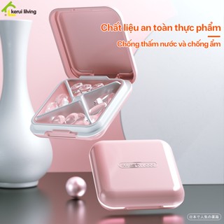 Hộp đựng thuốc mini AISHA chia ngăn, hộp đựng thuốc chống ẩm, không thấm nước, hộp chia thuốc bỏ túi
