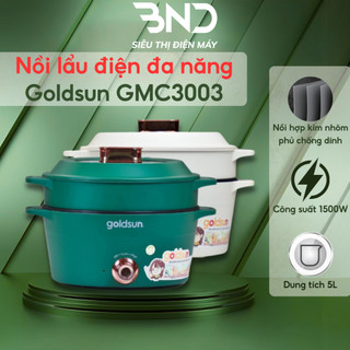 Nồi lẩu điện đa năng có xửng hấp Goldsun GMC3003,3002 dung tích 5l công suất 1500w