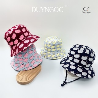 Nón trẻ em cao cấp Duy Ngọc hình in Mèo Ami - Size 54, họa tiết dễ thương, chuẩn form, cho bé từ 5-10 tuổi (0970)