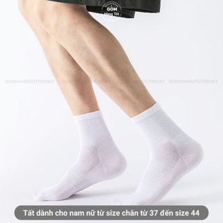  Tất trắng trơn vớ trắng trơn cổ ngắn cổ trung cổ cao nam nữ thời trang unisex style Hàn Quốc mềm mại thoáng mát -LISU 