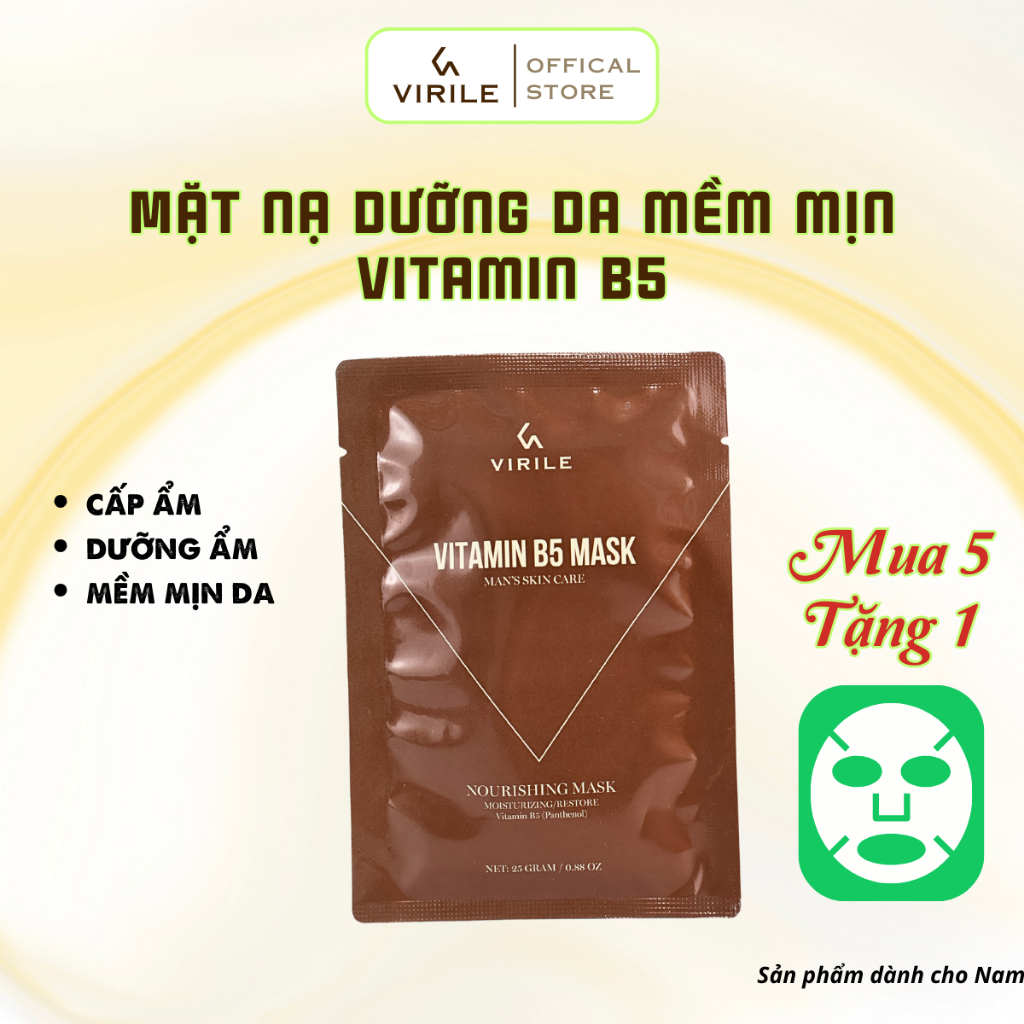 Mặt nạ dưỡng da Vitamin B5 Virile dành cho Nam giúp dưỡng ẩm, mịn da