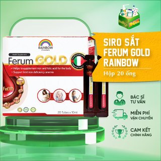 Siro sắt RAINBOW bổ máu cho mẹ, bé, phụ nữ trong kỳ kinh - không tanh, không nóng, không gây táo bón (H 20ống)