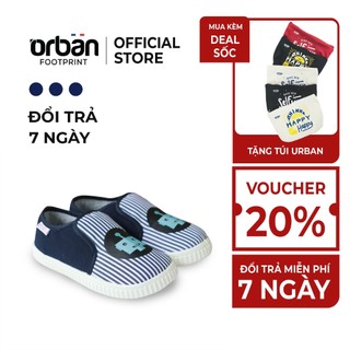 Giày slipon bé trai nomnom EPB1934 kẻ xanh