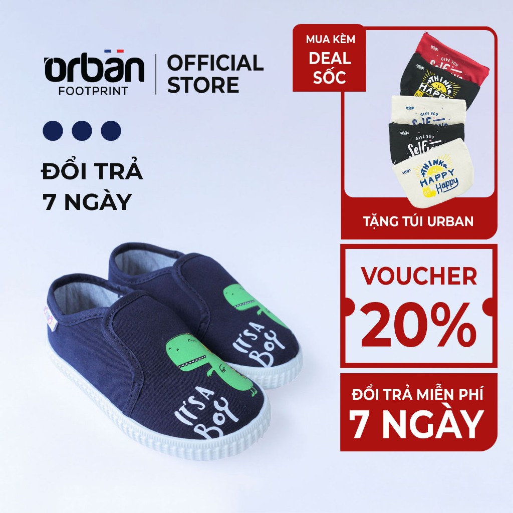 Giày slipon bé trai nomnom EPB1935 xanh chàm