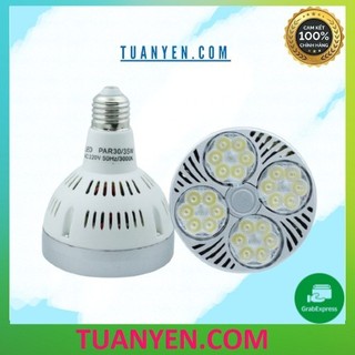 Bóng đèn led PAR 30 đuôi E27 công suất cao, ánh sáng trắng, vàng