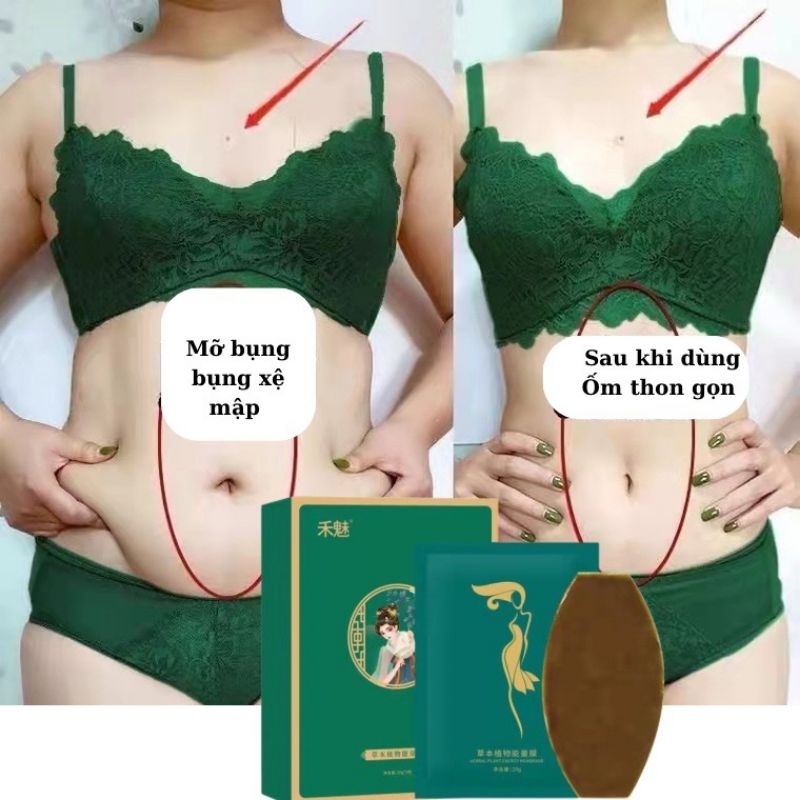 Miếng Dán Siết Eo Giảm Cân Giảm Béo Bụng Đông Y- Giảm Béo An Toàn Không Nghỉ Dưỡng Hộp 5 miếng X20G
