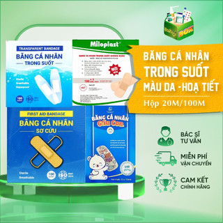 Băng cá nhân trong suốt/da/gấu - Thẩm mỹ, thoáng, độ dính cao, đàn hồi tốt