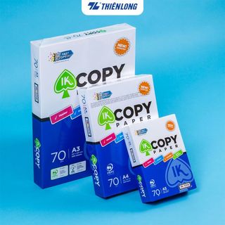 Giấy in, giấy photo IK Copy A3, A4, A5 70 gsm đều màu không gợn sóng, độ dày cao, chữ in không lem nhòe 500 tờ/Ream