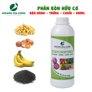 Chế phẩm phân hữu cơ vi sinh Đậu nành -Trứng- Chuối -Humic Mỹ bón cho hoa hồng, hoa kiểng, hoa lan (Chai 1 lít)