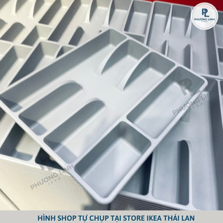 Khay nhựa xám đựng thìa dĩa SMACKER - Chính hãng IKEA