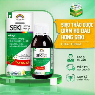 Siro ho thảo dược Seki (Chai 100ml) - Chiết Xuất Lá Thường Xuân, Giảm ho, Bổ phổi, Kháng khuẩn