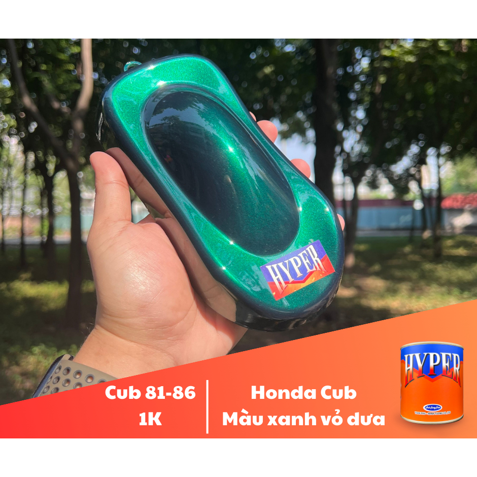 |Xanh vỏ dưa Cub| Sơn xe máy HYPER màu xanh vỏ dưa camay Honda CUB-86 (Code: CUB-86 (2)) - 1 Lít