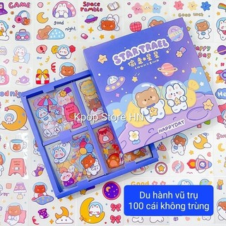 Hộp 100 sticker MOMO không trùng, trang trí, deco