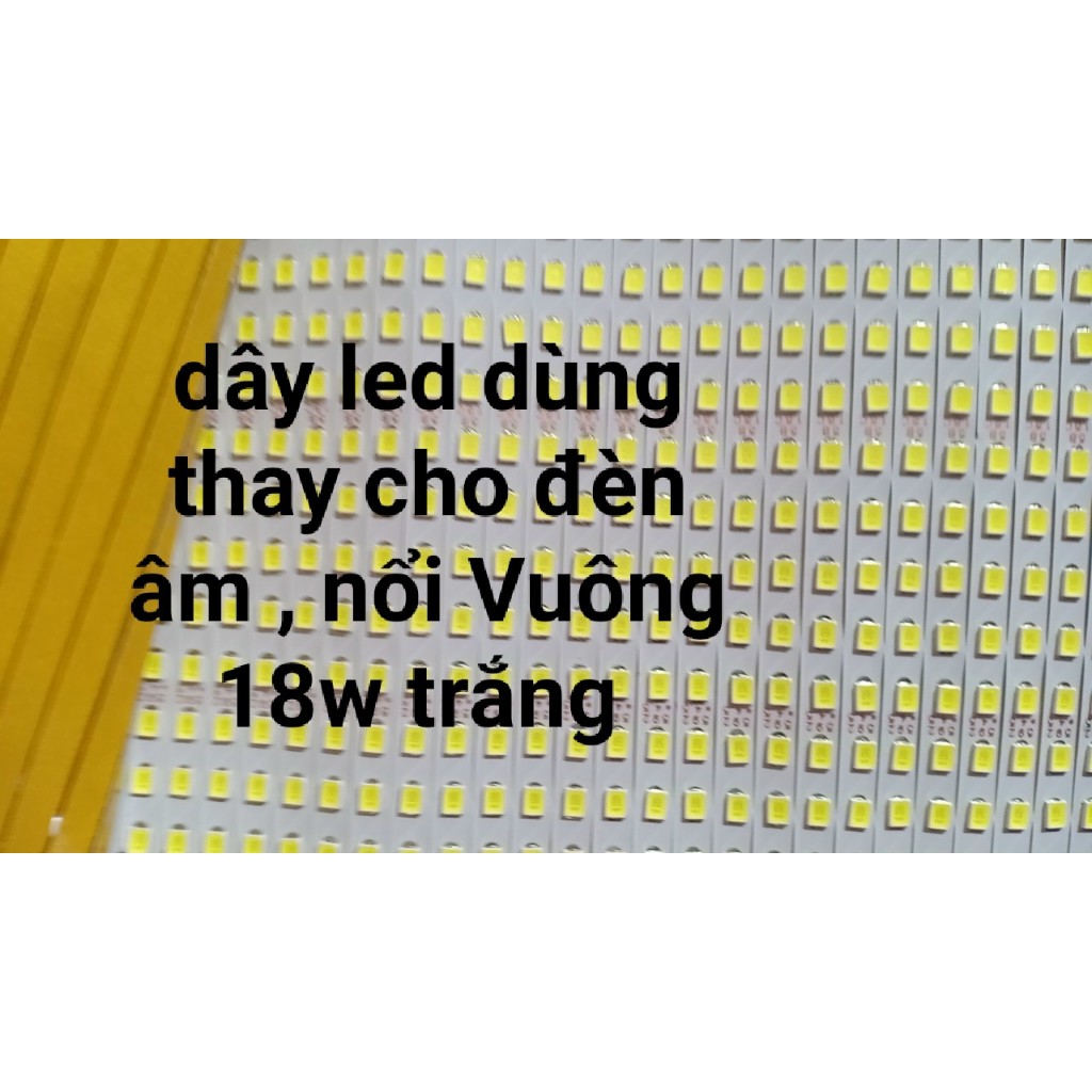 Dây led thay thế đèn âm trần siêu mỏng, ốp nổi 18W, vuông 6500k và vàng (chip led 2835 rông 6mm)