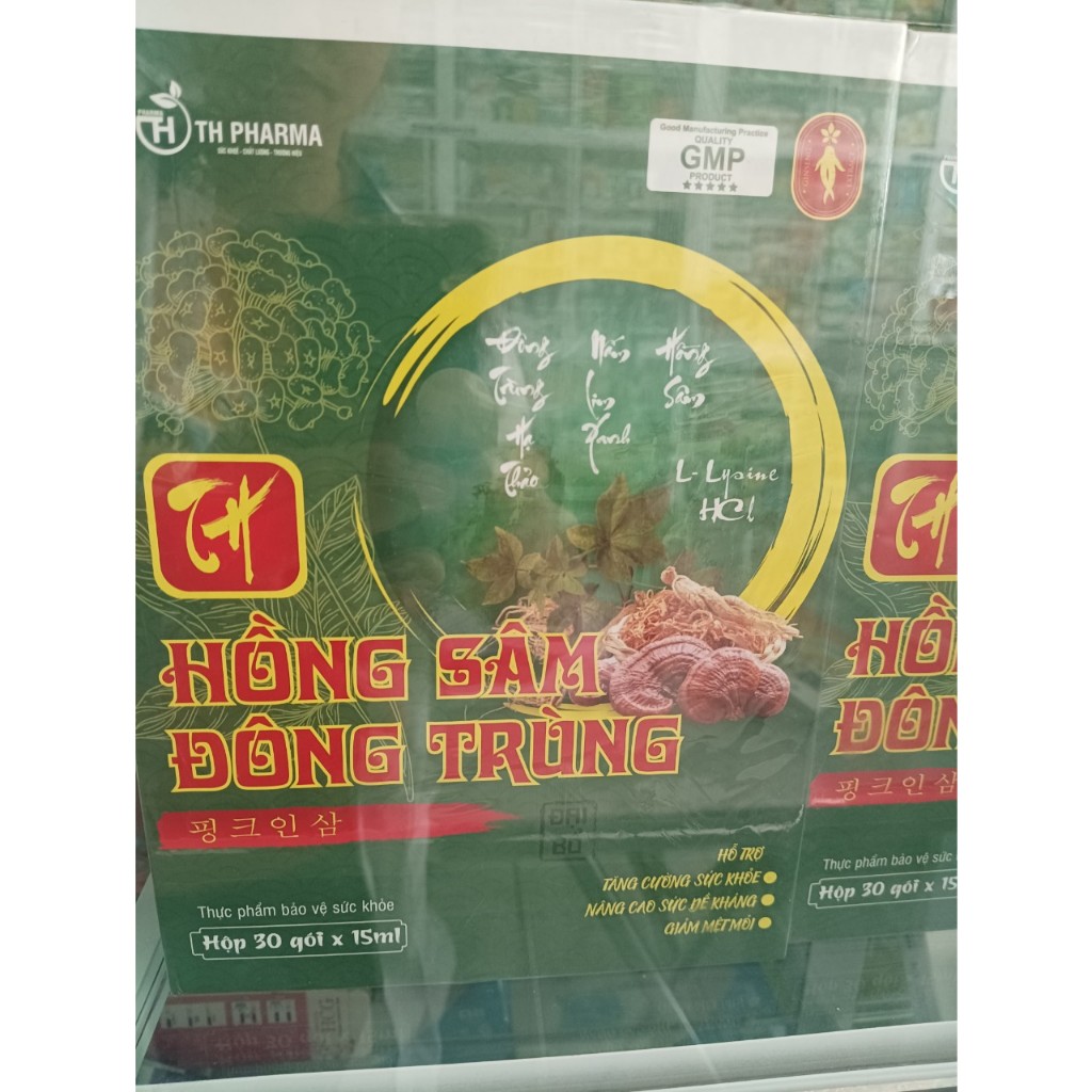Hỗ trợ tăng cường sức khỏe, nâng cao sức đề kháng Hồng Sâm Đông Trùng (TH Pharma) hộp 30 gói x 15ml