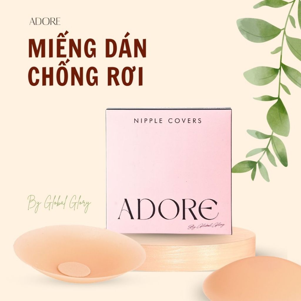 Miếng dán ngực ADORE, Miếng dán ngực CHỐNG RƠI CÓ KEO bằng silicon, miếng dán ngực tàng hình, siêu dính bảo vệ nhũ hoa
