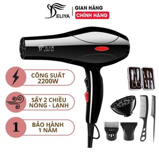 Máy sấy tóc hai chiều DELIYA công suất lớn 2200W -Tặng kèm bộ bấm 7 món và 5 phụ kiện