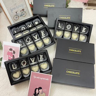 Hộp Socola AVY Trắng Đen Hot Trend Mix Chữ Quà Tặng Người Yêu Valentine Đáng Yêu Siêu Ngon Ít Ngọt Kèm Hộp Giá Sỉ
