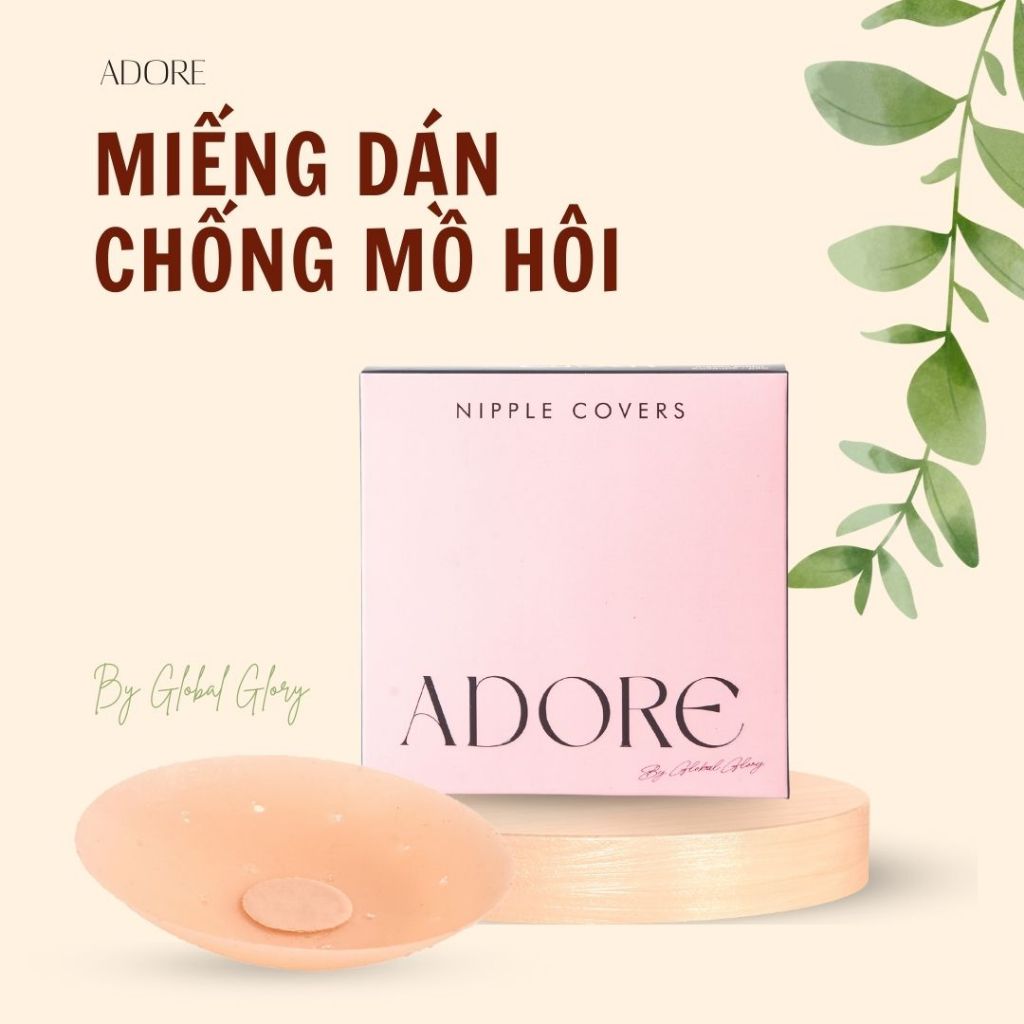 Miếng dán ngực ADORE, miếng dán CHỐNG MỒ HÔI CÓ LỖ CÓ KEO bằng silicone, miếng dán mềm mỏng siêu dính tàng hình ADORE