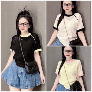 Áo thun baby tee cộc tay 1 sọc trước dáng ôm nhẹ nhàng