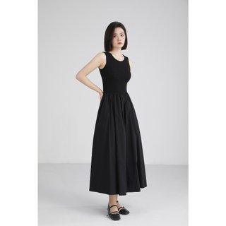 Đầm Sát Nách Phối Váy Lụa Xòe BS027