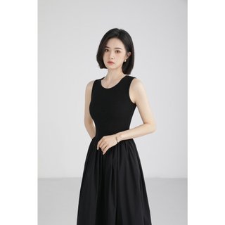 Đầm Sát Nách Phối Váy Lụa Xòe BS027