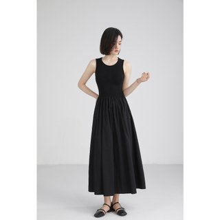 Đầm Sát Nách Phối Váy Lụa Xòe BS027