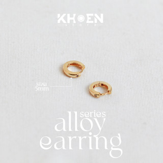Khuyên tai Tròn Vàng Bạc 1 hạt đá 5mm - Hợp kim - Khoen store