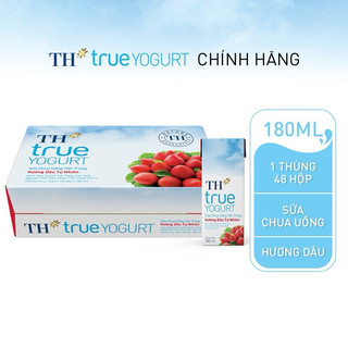 TH*true YOGURT Thùng 48 hộp 180ml Sữa chua uống tiệt trùng Cam, Dâu, Việt Quất