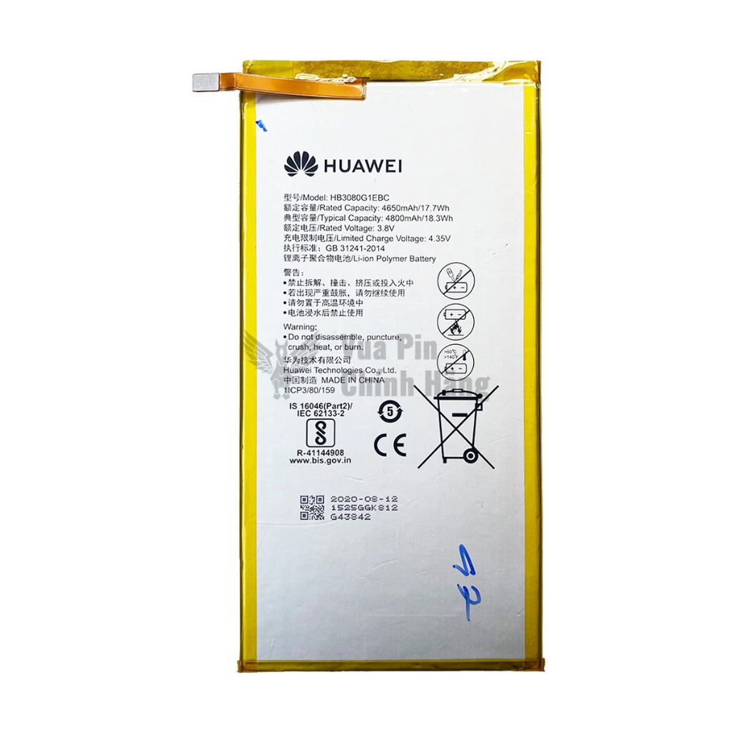 Pin Máy tính bảng Huawei Mediapad T, Honor Pad, Huawei Mediapad M mã MHB3080G1EBC