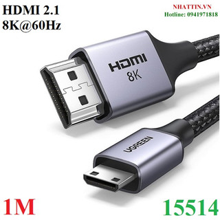 Cáp mini hdmi to hdmi 8k@60hz dài 1m hỗ trợ dynamic hdr, earc ugreen 15514 cao cấp