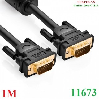 Cáp vga 3+6c dài 1m cho màn hình, máy chiếu chính hãng ugreen 11673 cao cấp