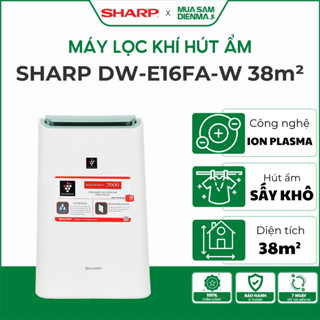 Máy lọc không khí tạo ion Sharp E16FA-W  lọc bụi mịn PM2.5 | Máy lọc khí hút ẩm E16FA  CS 16L/ngày