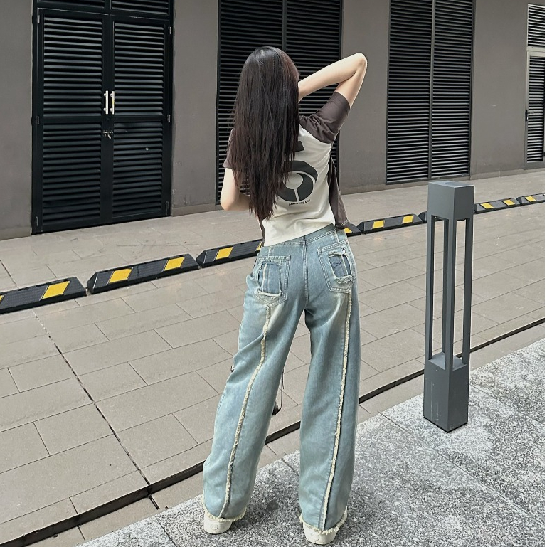 Quần jean nữ ống rộng suông túi kiểu TiQi Jeans B2-316