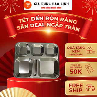 Khay đựng cơm 5 ngăn inox giá rẻ